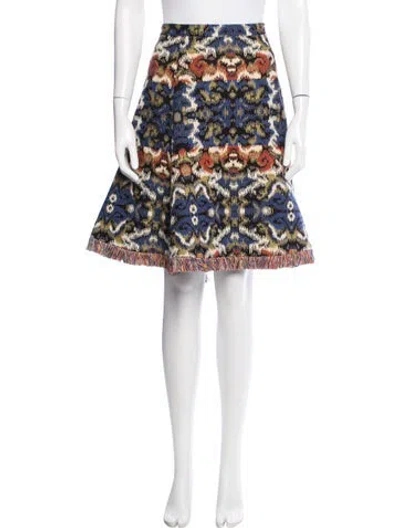 Pre-owned Andrew Gn Patterned Mini Skirt In Blue