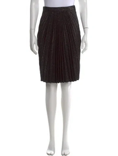 Pre-owned Andrew Gn Pleated Accents Knee-length Skirt In Black