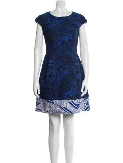 Pre-owned Andrew Gn Printed Knee-length Dress In Blue