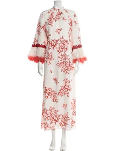 Pre-owned Andrew Gn Printed Long Dress In Multi