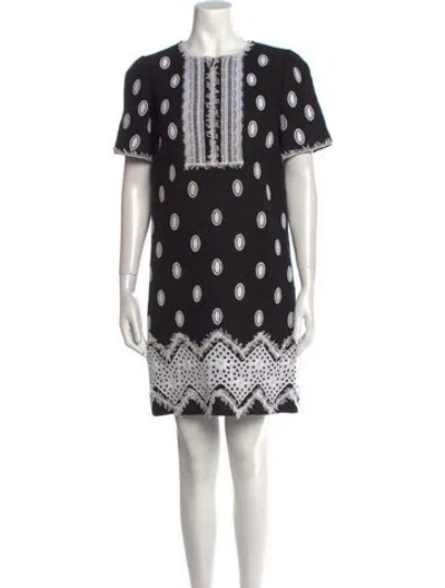 Pre-owned Andrew Gn Printed Mini Dress In Black