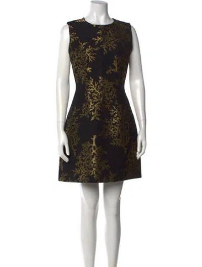 Pre-owned Andrew Gn Printed Mini Dress In Black