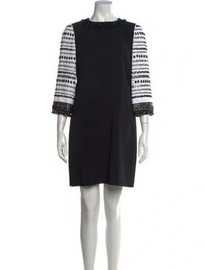 Pre-owned Andrew Gn Printed Mini Dress In Black