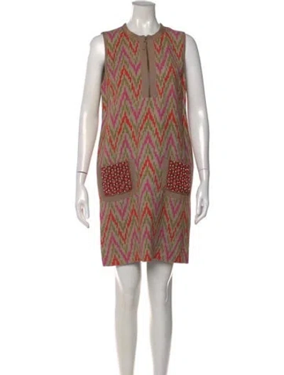 Pre-owned Andrew Gn Printed Mini Dress In Multi