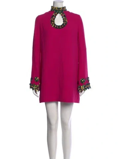 Pre-owned Andrew Gn Printed Mini Dress In Pink