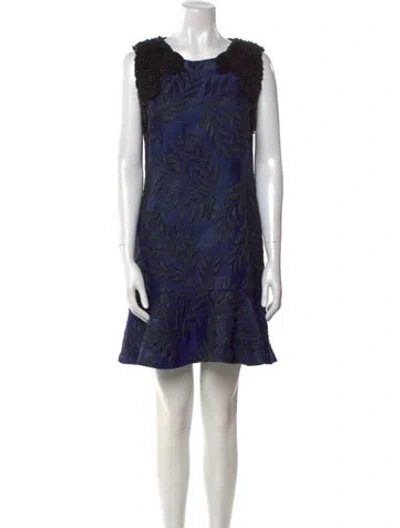 Pre-owned Andrew Gn Printed Mini Dress In Purple