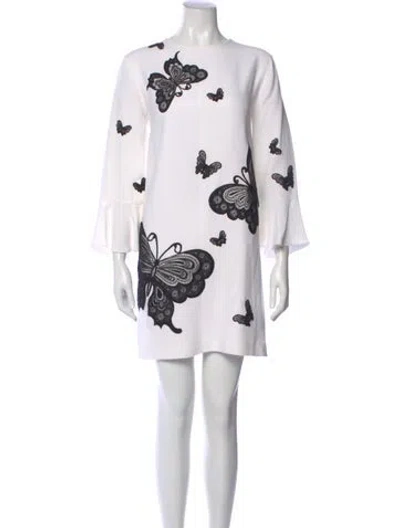 Pre-owned Andrew Gn Printed Mini Dress In White