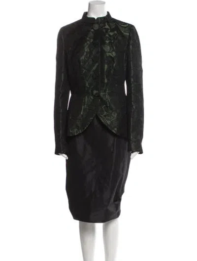 Pre-owned Andrew Gn Printed Skirt Set In Black