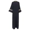 Andrew Gn Runway Ostrich Feather Trim Glass Beads Maxi Dress In Black