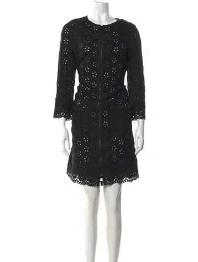 Pre-owned Andrew Gn Scoop Neck Mini Dress In Blue