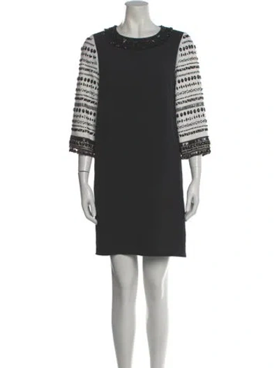Pre-owned Andrew Gn Scoop Neck Mini Dress In Gray