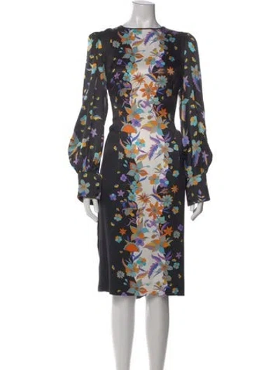 Pre-owned Andrew Gn Silk Knee-length Dress In Black