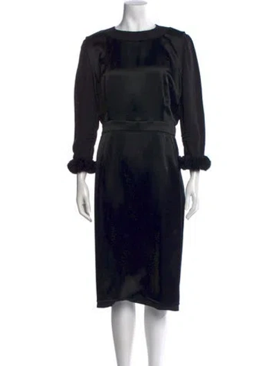 Pre-owned Andrew Gn Silk Knee-length Dress In Black