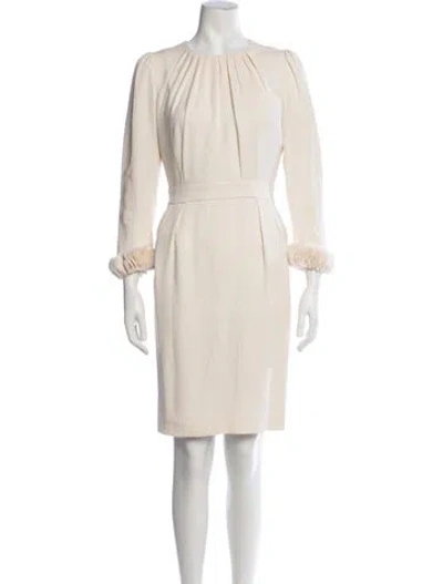 Pre-owned Andrew Gn Silk Knee-length Dress In Neutrals