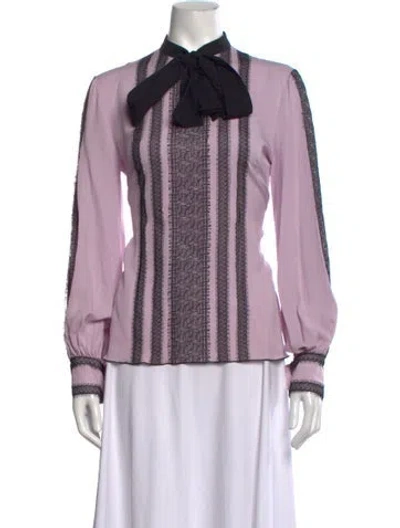 Pre-owned Andrew Gn Silk Lace Pattern Blouse In Multicolor