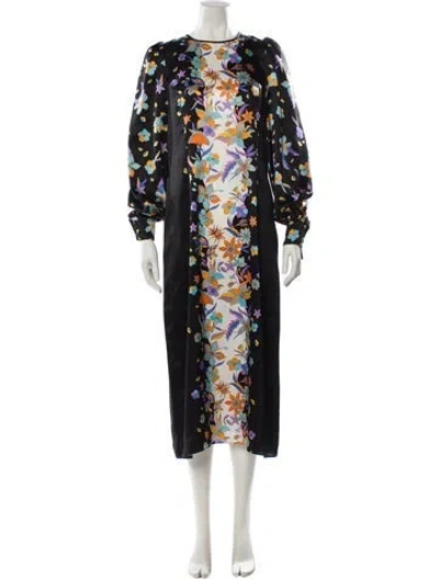 Pre-owned Andrew Gn Silk Long Dress In Black