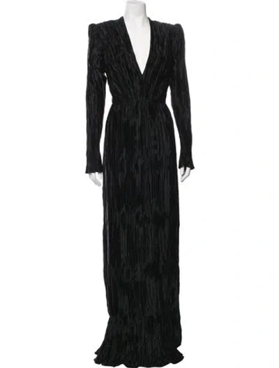 Pre-owned Andrew Gn Silk Long Dress In Black