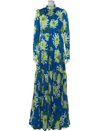 Pre-owned Andrew Gn Silk Long Dress In Multi