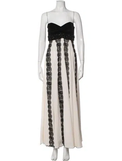 Pre-owned Andrew Gn Silk Long Dress In Neutral