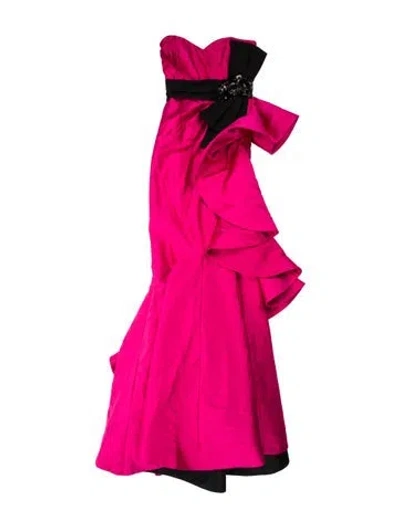 Pre-owned Andrew Gn Silk Long Dress In Pink