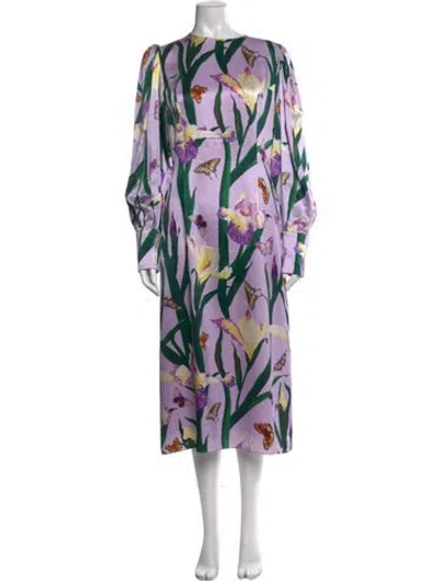 Pre-owned Andrew Gn Silk Long Dress In Purple