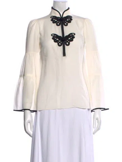 Pre-owned Andrew Gn Silk Long Sleeve Blouse