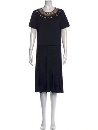 Pre-owned Andrew Gn Silk Midi Length Dress In Black