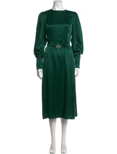 Pre-owned Andrew Gn Silk Midi Length Dress In Green