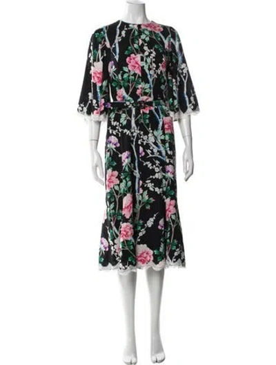 Pre-owned Andrew Gn Silk Midi Length Dress In Multi