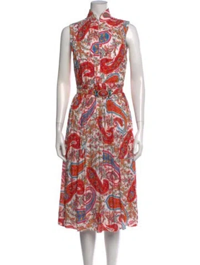 Pre-owned Andrew Gn Silk Midi Length Dress In Multi