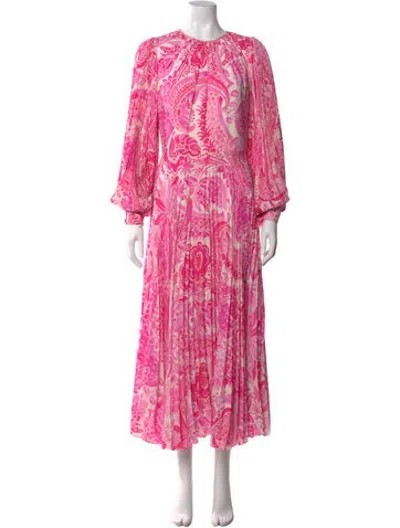 Pre-owned Andrew Gn Silk Midi Length Dress In Pink