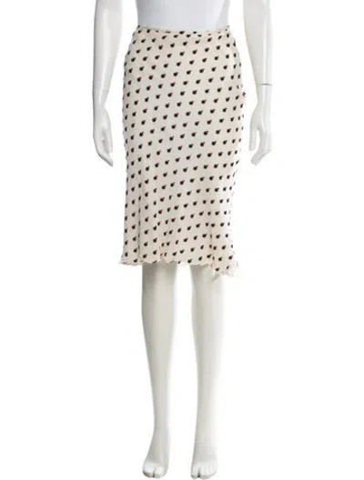 Pre-owned Andrew Gn Silk Midi Length Skirt In Neutrals