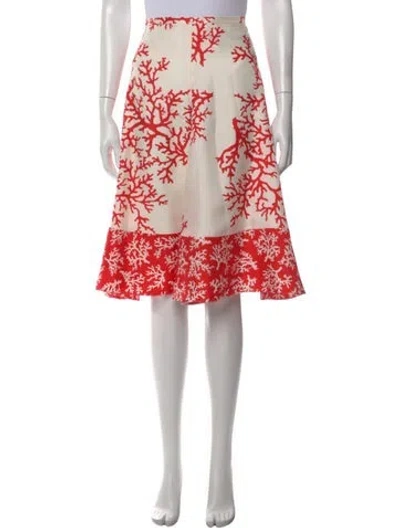 Pre-owned Andrew Gn Silk Midi Length Skirt In Red