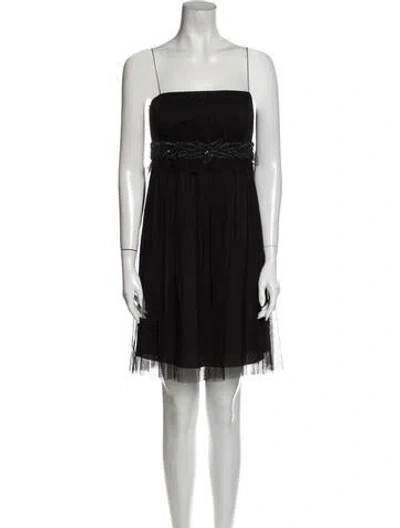 Pre-owned Andrew Gn Silk Mini Dress In Black