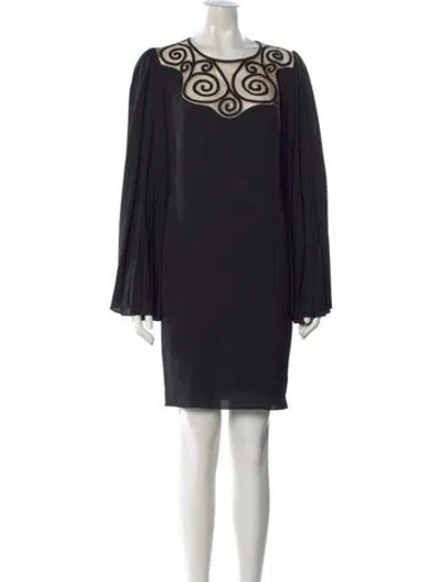Pre-owned Andrew Gn Silk Mini Dress In Black