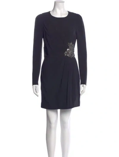 Pre-owned Andrew Gn Silk Mini Dress In Blue