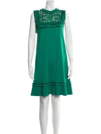 Pre-owned Andrew Gn Silk Mini Dress In Green