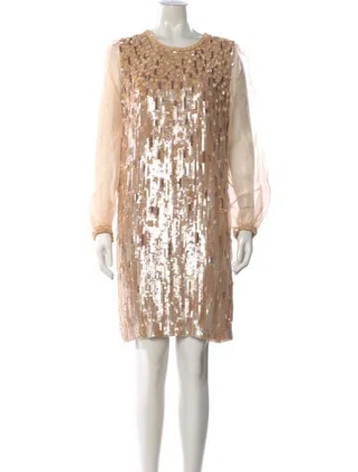 Pre-owned Andrew Gn Silk Mini Dress In Neutral