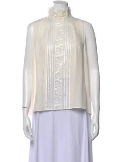 Pre-owned Andrew Gn Silk Patterned Blouse In Neutral