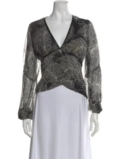 Pre-owned Andrew Gn Silk Printed Blouse In Multi