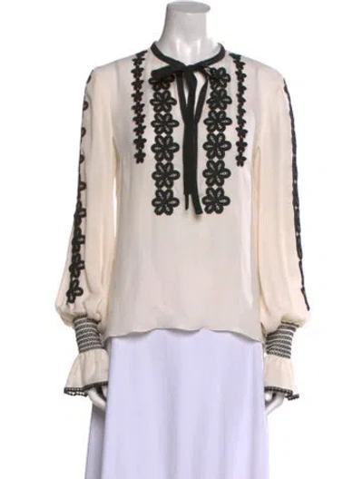 Pre-owned Andrew Gn Silk Printed Blouse In Neutral