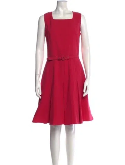 Pre-owned Andrew Gn Square Neckline Knee-length Dress In Pink