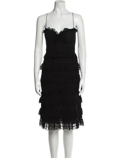Pre-owned Andrew Gn Square Neckline Mini Dress In Black
