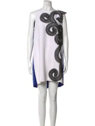 Pre-owned Andrew Gn Strapless Mini Dress In White
