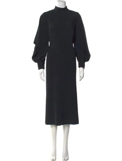 Pre-owned Andrew Gn Turtleneck Long Dress In Black