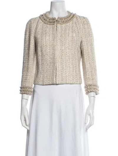 Pre-owned Andrew Gn Tweed Pattern Jacket In Neutrals