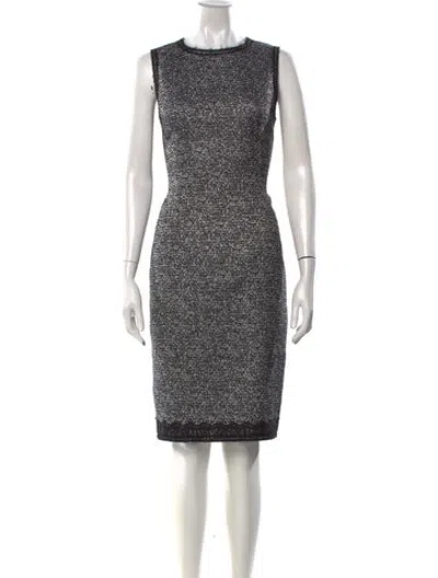 Pre-owned Andrew Gn Tweed Pattern Knee-length Dress In Black