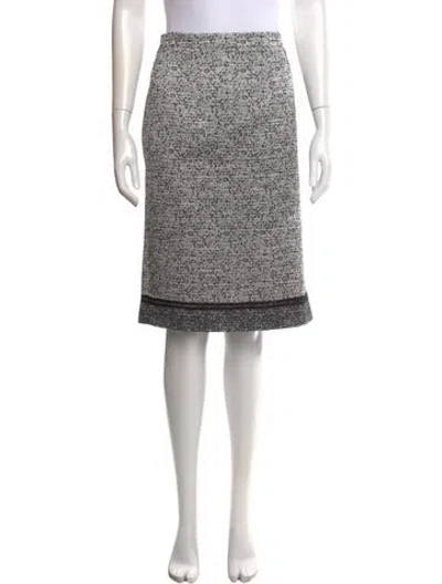 Pre-owned Andrew Gn Tweed Pattern Midi Length Skirt In Gray