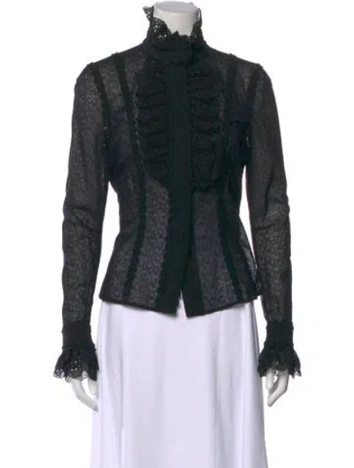 Pre-owned Andrew Gn Vintage Lace Pattern Blouse In Multi