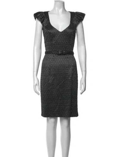 Pre-owned Andrew Gn Virgin Wool Knee-length Dress In Black